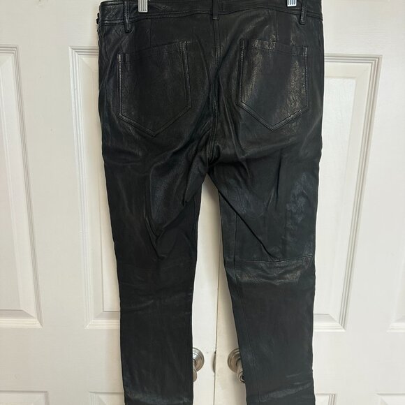 A.L.C. Black Leather Pants - US 10/12 - Picture 4 of 4